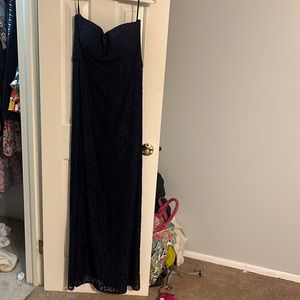 Navy Strapless maxi dress